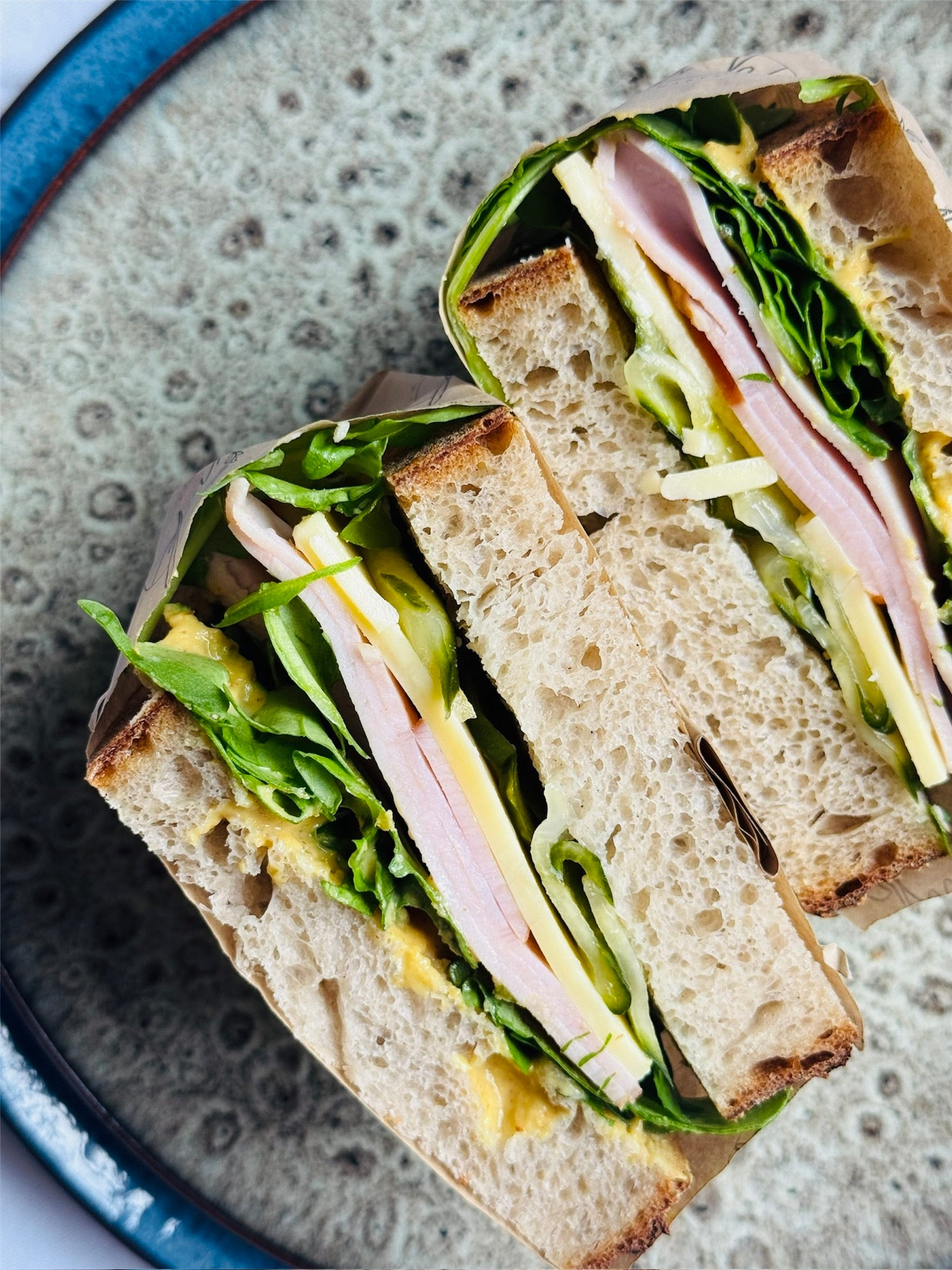 Ham, Cheese, Homemade Pickled Cucumbers & Mustard Sandwich Box (6 Sandwiches)