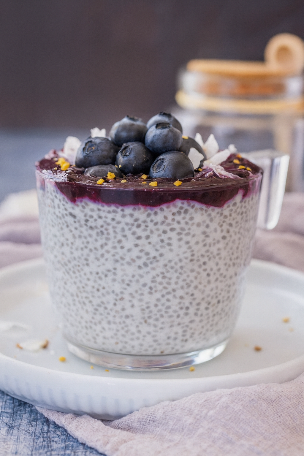 Coconut & Blueberry Chia Pots (GF) (Vegan)