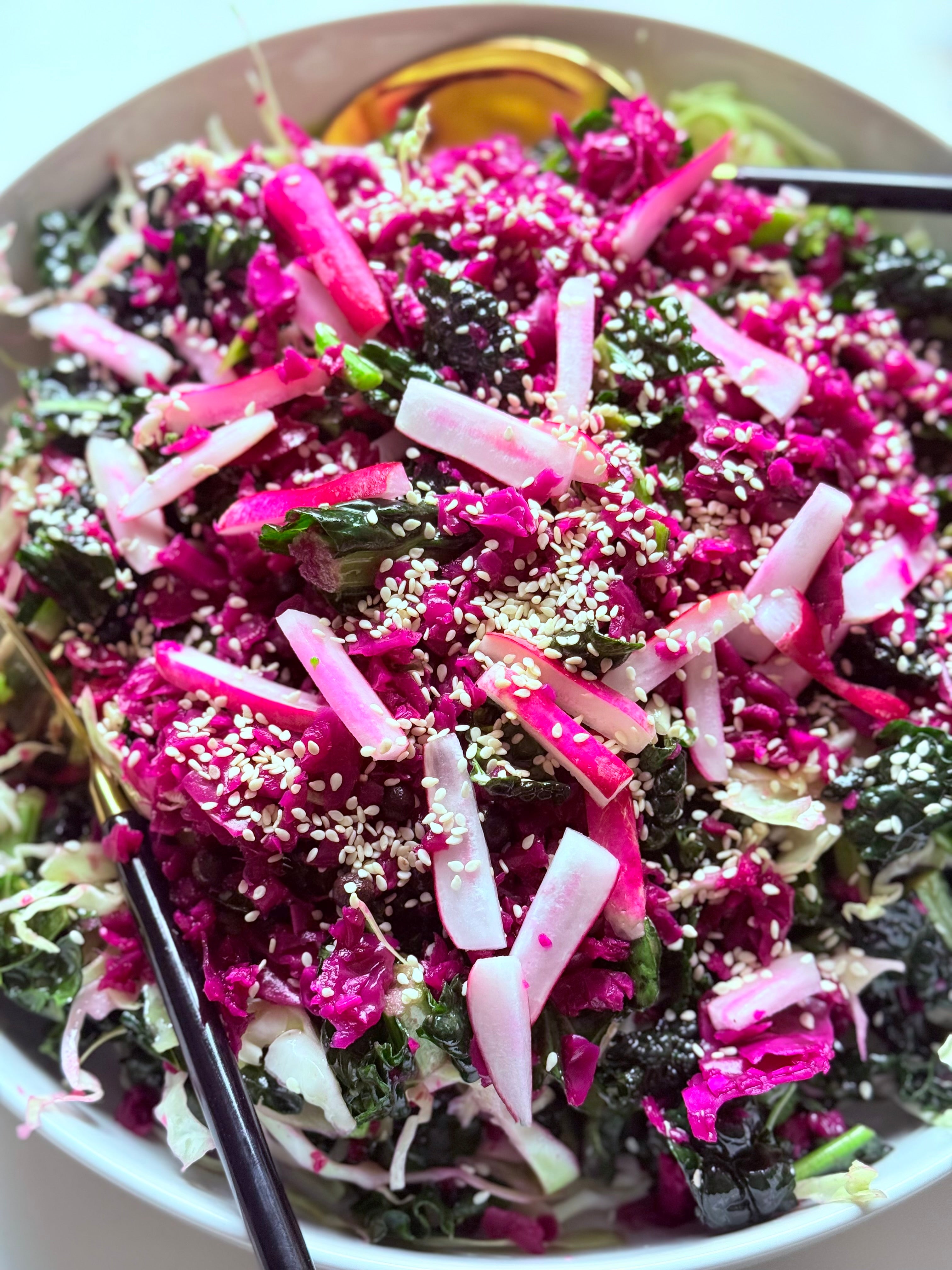 Kale Miso Slaw (VEGAN, GF) serves 6