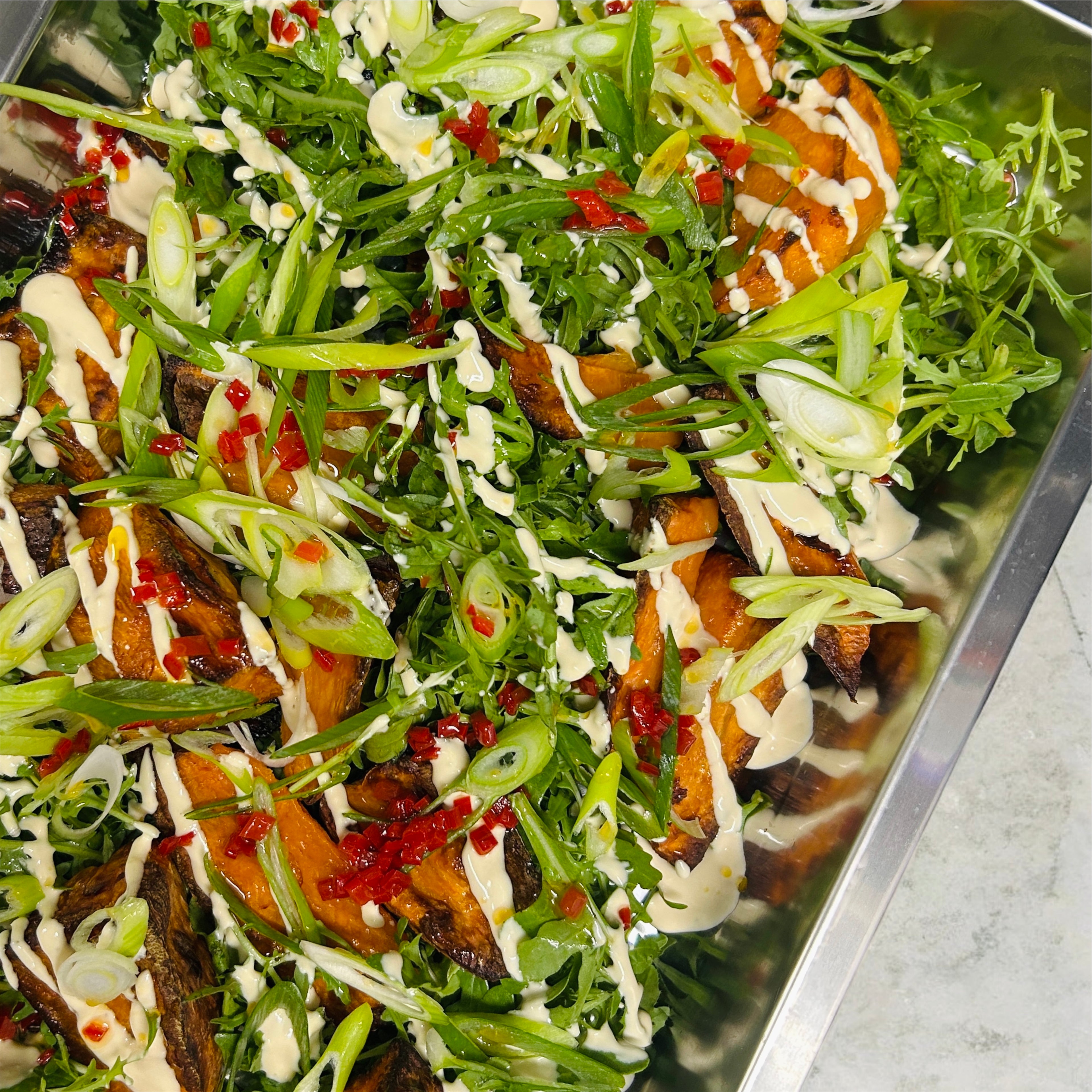 Sweet Potato Wedges with Tahini (VEGAN, GF) Serves 6