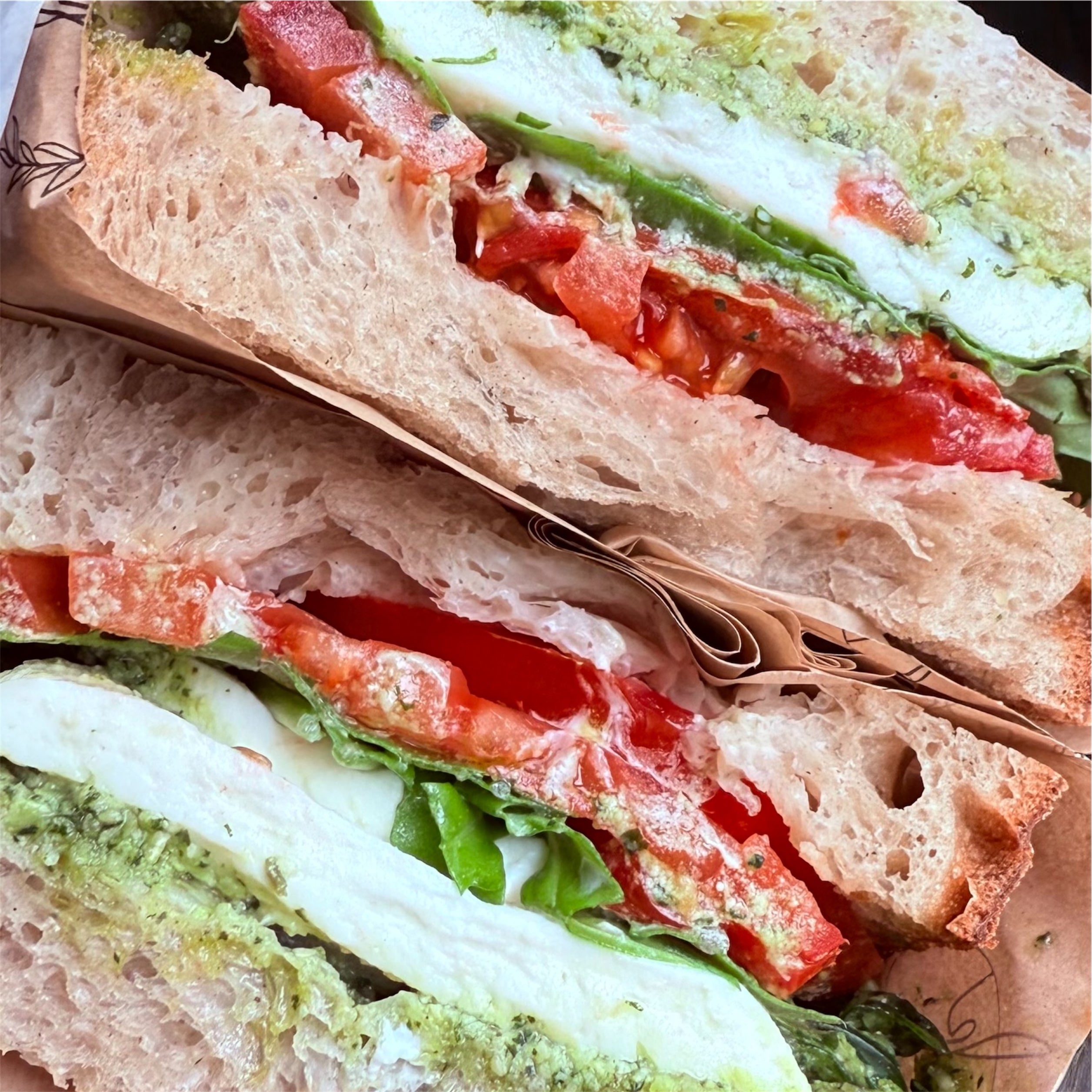 Rocket, Homemade Pesto, Tomato & Mozzarella Sandwich Box (6 Sandwiches)